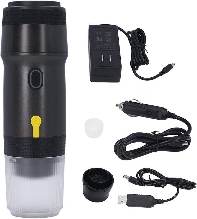 Portable Coffee Machine 3 In 1 20Bar Travel Coffee Maker Compact Brewer for Camping Hiking Office (US Plug AC100 to 240V)