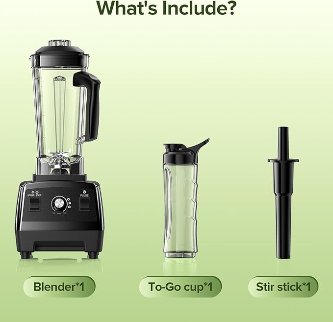 Blender for Smoothies Ice Crushing Frozen Fruits Countertop Blenders for Kitchen Smoothie Blender with 68Oz Pitcher Black