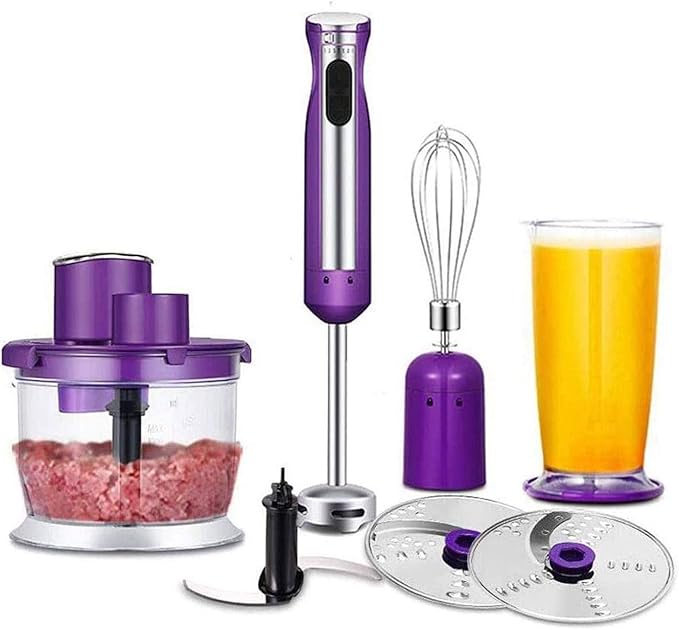 Hand Blender Handheld3-in-1 600W Continuously Variable Speeds Multifunctional Electric Stick Blender with Stainless Steel Blades Chopper Container Egg Whisk