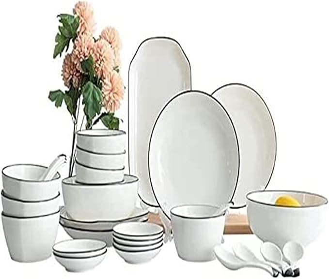 Dinnerware Set Luxury Family Dinner Service Set 29 56 Pcs Ceramic Dinnerware Set Bone China Tableware Dishes Plates Ceramic Combination Dinner Service Set Porcelaine Se
