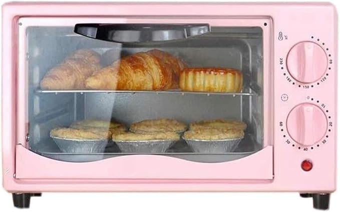 Multifunctional 12L Mini Air Fryer Toaster Oven Countertop Convection Oven Pink (Small Size)