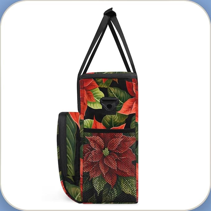 Holly Berry Flowers Coffee Maker Carrying Bag Abstract Flowers Travel Storage Bag Compatible with K-Mini or K-Mini Plus Single Serve Coffee Brewer Carrying Case with Pockets &amp Shoulder Strap