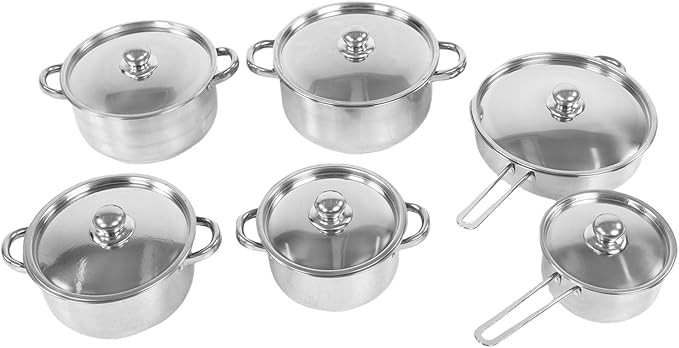Stainless Steel Cookware Set Induction Kitchen Pots and Pans Set for Boiling Frying and Cooking Includes Milk Pot and Lids for Versatile Cooking