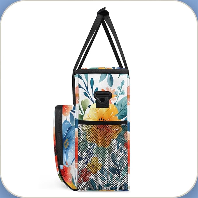 Opulent Flower Coffee Maker Carrying Bag Portable Travel Storage Tote Bag Compatible with K-Mini or K-Mini Plus Single Serve Coffee Brewer Carrying Case with Multiple Pockets &amp Shoulder Strap
