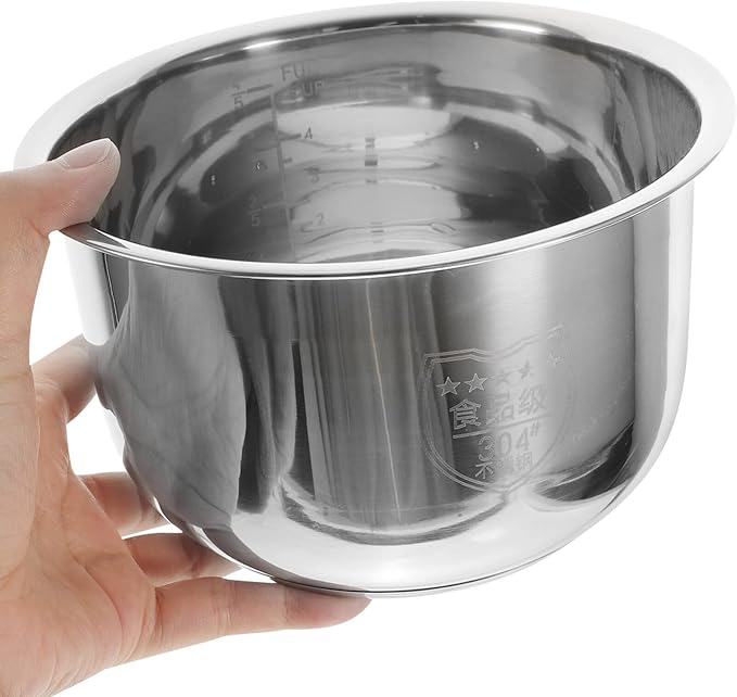 Rice Cooker Inner Cooking Pot Stainless Steel Rice Cooker Liner Non-stick Household Container Interior Accessory for Kitchen 3L