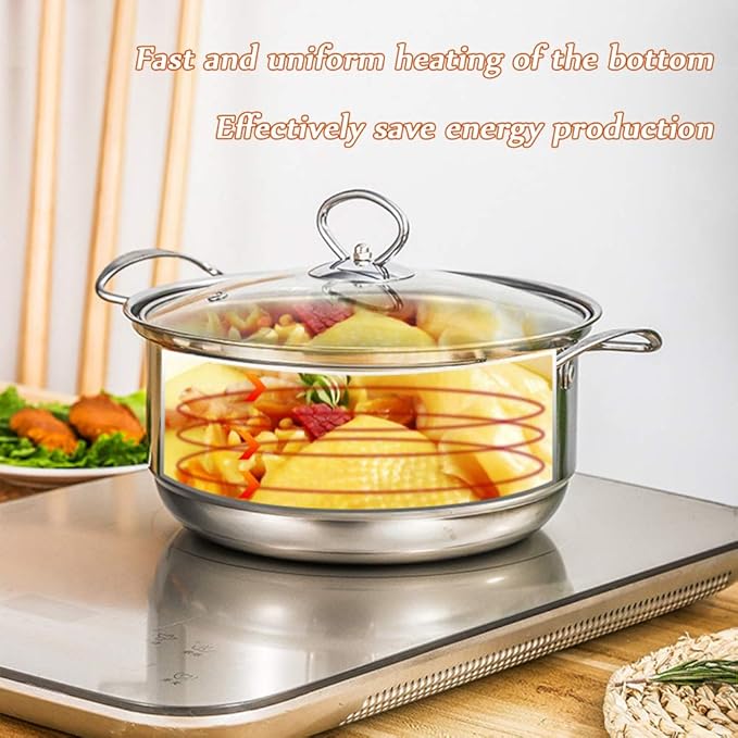 Pots and Pans Sets Pots and Pans3 Piece Non Stick Cookware SetsStainless Steel Induction Cooking Pans Set (24Cm-Frying Pan 22Cm-Saucepan 18Cm-Milk Pan) (Yellow Variety Pack)