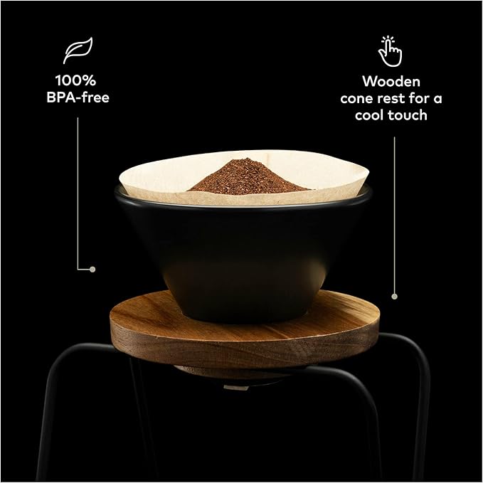 ChefWave Coffee Enthusiast Bundle Set - Single Serve Pour Over Coffee Maker Set w/Coffee Mug Compatible with No. 2 Filter V60 Dripper BPA free 2 Way Drip Coffee Maker (2 Items)