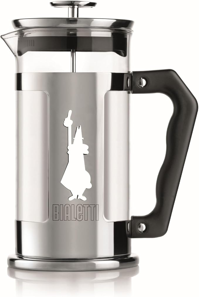 Bialetti 6860 Preziosa Stainless Steel 3-Cup French Press Coffee Maker Silver (06860)