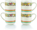 Everything Kitchens Modern Flat 16-Piece Dinnerware Set | Peace &amp Love (15oz Mugs (Set of 4))