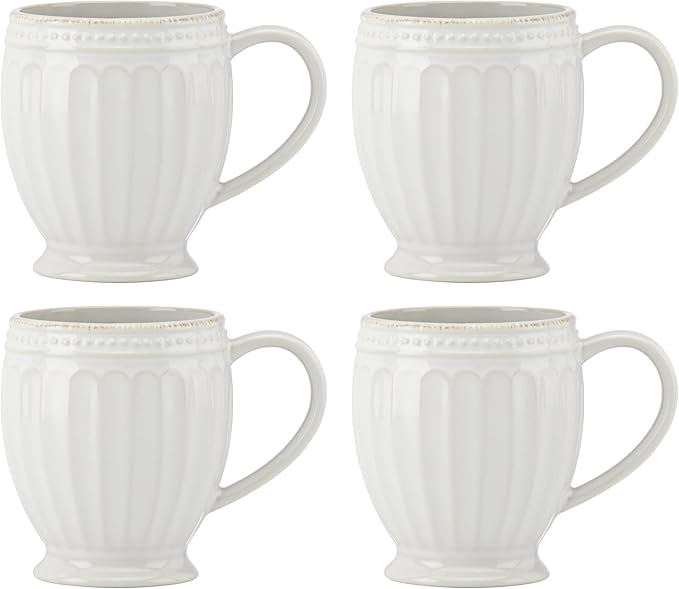 Lenox 895722 French Perle Groove Mugs Set Of 4
