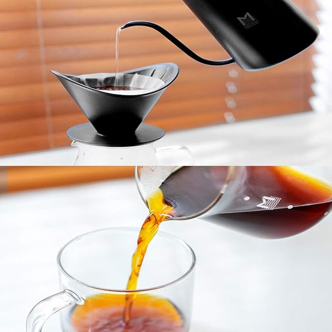 HASMI Coffee Kettle Coffee Machine Set Coffee Filter Cup Appliance With Black Ceramic Filter Cup And Manual Coffee Pot Fine Filter Cup Glass Dripping Kettle Coffee Maker Dingzhebo2022