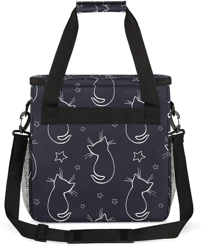 cat animal cartoon Coffee Maker Carring Bag Travel Carrying Storage Tote Bag Compatible with Keurig K-Mini or K-Mini Plus Portable Single Serve Coffee Brewer Case with Pockets for K-cup Pods