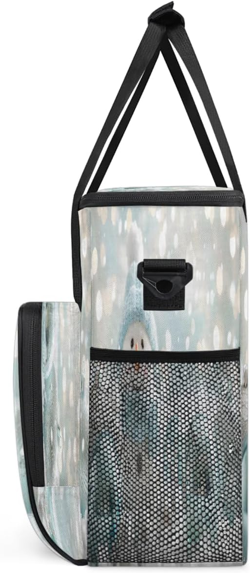 Christmas (743) Coffee Maker Carring Bag Travel Carrying Storage Tote Bag Compatible with Keurig K-Mini or K-Mini Plus Portable Single Serve Coffee Brewer Case with Pockets for K-cup Pods