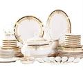 60-Piece Bone China Dinnerware Set - European-Style Elegant Plate &amp Bowl Set Service for 8-10