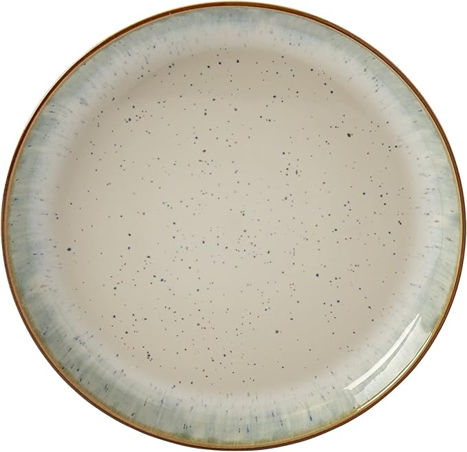 Tabletops Gallery Speckled Farmhouse Collection- Stoneware Dishes Service for 4 Dinner Salad Appetizer Dessert Plate Bowls 12 Piece Hanover Dinnerware Set in Teal