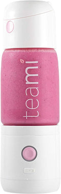 Teami MIXit Portable Blender 2.0 - USB Rechargeable 18.6oz GLASS - Use at the Office or Gym - 30 Seconds for Smoothies and Protein Shakes Personal Blender with 6 Powerful Blades (Baby Pink)