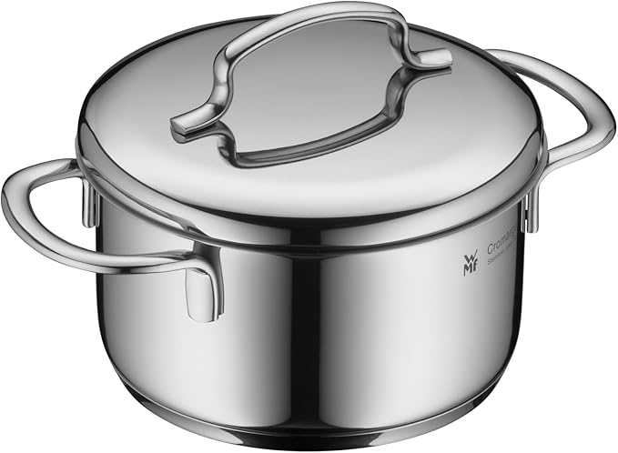 WMF 0718556040 Mini pan set 5-piece stainless steel lids saucepan Cromargan 18/10 Stainless steel Space saving Stackable Design universal bottom induction Dishwasher safe