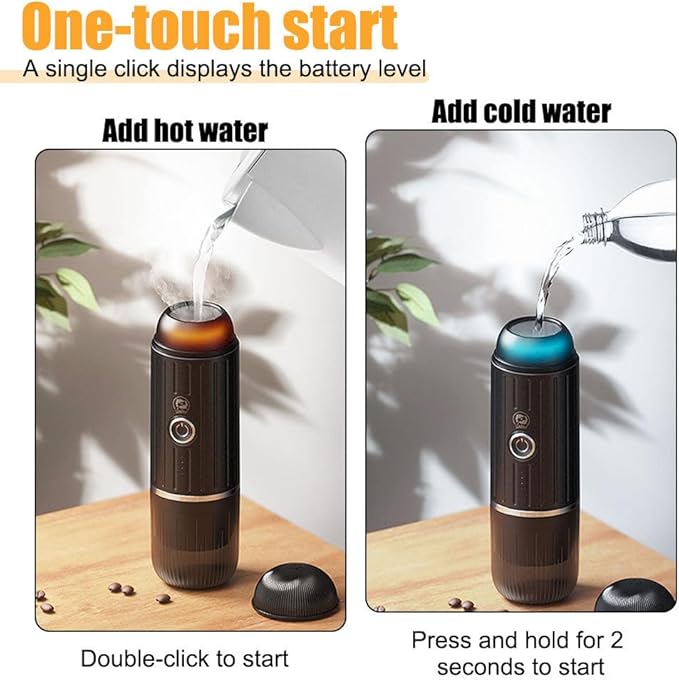 MiOYOOW Portable Electric Espresso Machine Rechargeable Mini Travel Camping Coffee Makers Self-Heating Coffee Maker for Travel Camping Office Home