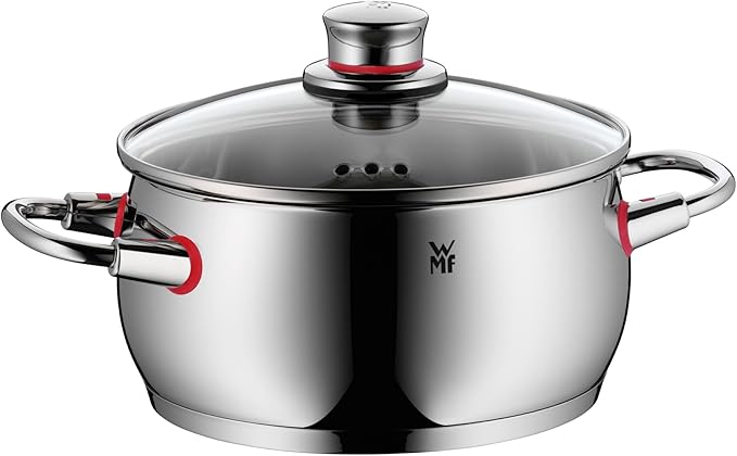 WMF Pot Set 5-Piece Quality One Steam Vent Glass Lid Cromargan® Stainless Steel Polished Suitable for Induction Hobs Dishwasher-Safe