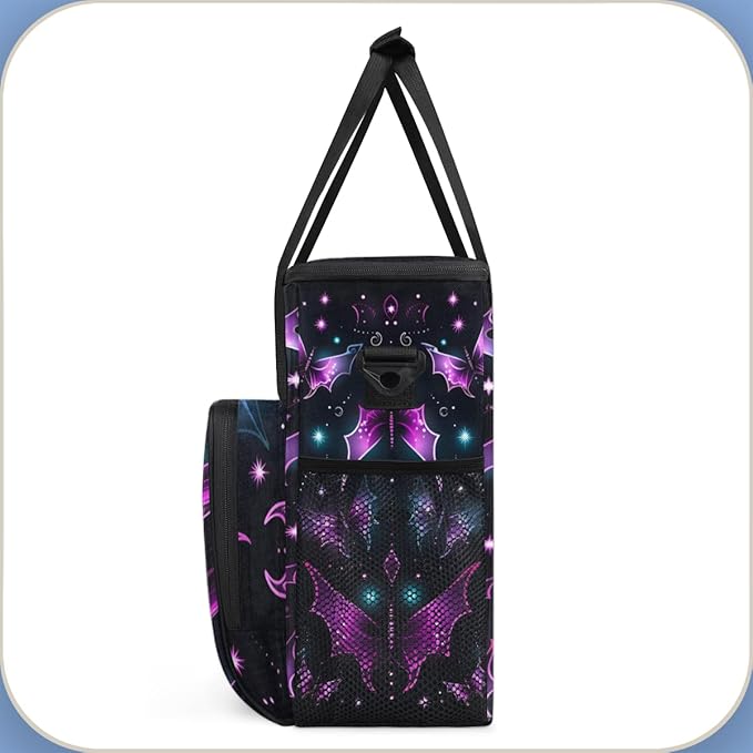 Halloween Bat Coffee Maker Carrying Bag Modern Bat Travel Storage Bag Compatible with K-Mini or K-Mini Plus Single Serve Coffee Brewer Carrying Case with Multiple Pockets &amp Shoulder Strap