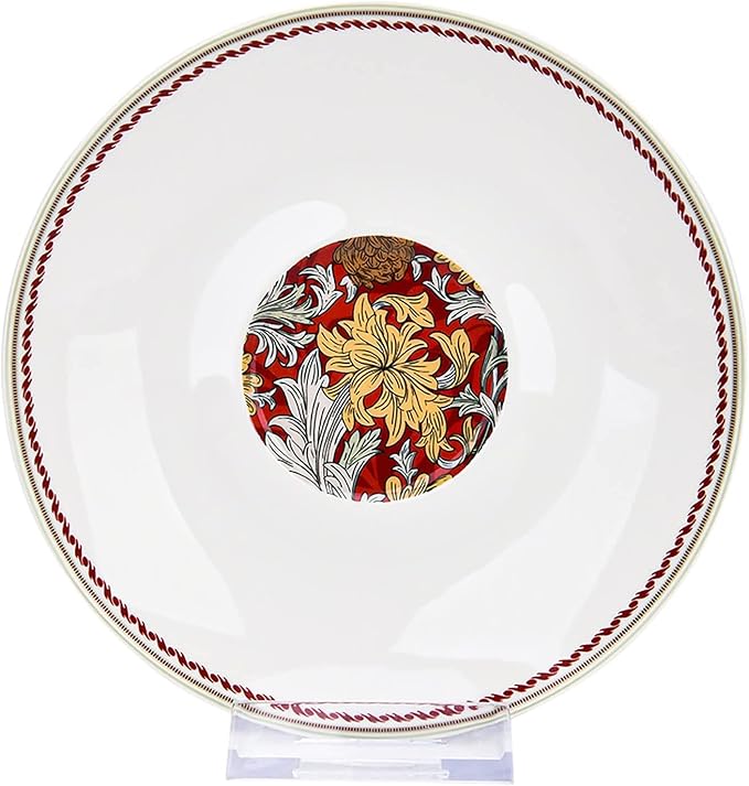 STP Porcelain J-217528 Dinnerware Set for 4 Morris' Garden Bone China Porcelain Dinner Plates Bowls Dessert Plates Cups with Saucer 20 pcs