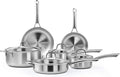 Bonnlo 10 Pieces Cookware Set 3-Ply Stainless Steel Pots and Pans Set with Lids Non-Toxic Kitchen Set Oven &amp Dishwasher Safe Induction Cooking Set PFOA &amp PTFE Free Compatible for All Coo