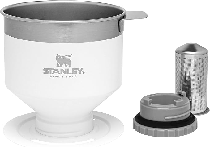 STANLEY Perfect Brew Pour Over | Manual Single Cup Coffee Maker | Drip Coffee Maker with Reusable Filter | Easy Clean Stainless Steel | BPA-Free | Polar