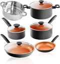 20 Piece Pots Pans Set Baking Tray Set Kitchen Ceramic Cookware Set Durable Nonstick Pots Pans Set with Lid Dishwasher10 Pc SetOne-10 Pc Set-One
