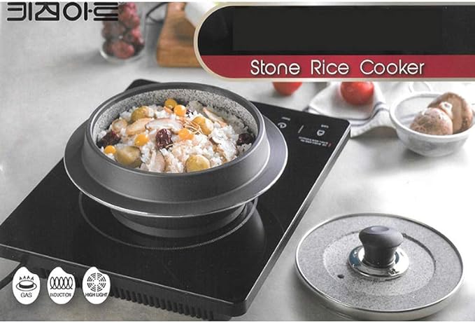 KITCHEN ART Non-stic Traditional Stone Rice Cooker Cauldron Multi Cooker 19cm NurungjiCrust of Overcooked Scorched Rice Korea