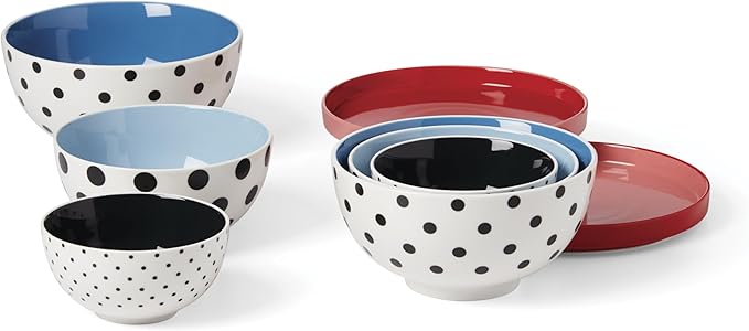kate spade new york On The Spot 8-Piece Nesting Set White/MultiColor