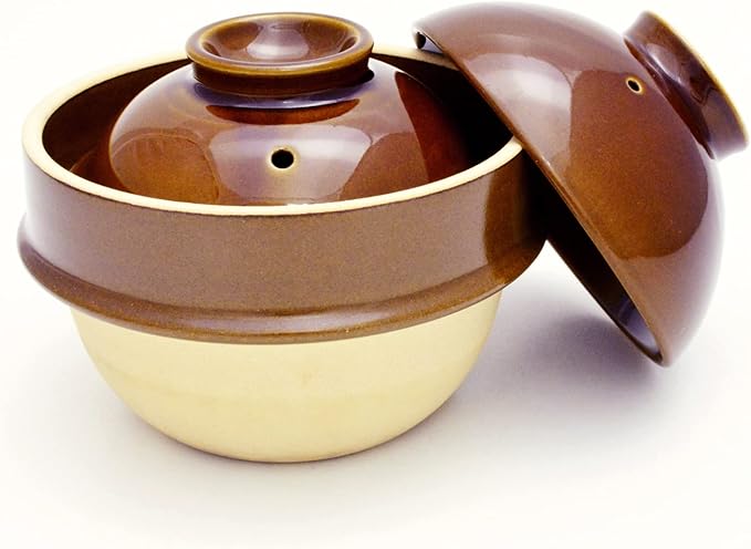 Tsukamoto KM-1 Mashiko Ware Rice Earthenware Pot 1 Go Brown 5.5 inches (14 cm) Brown