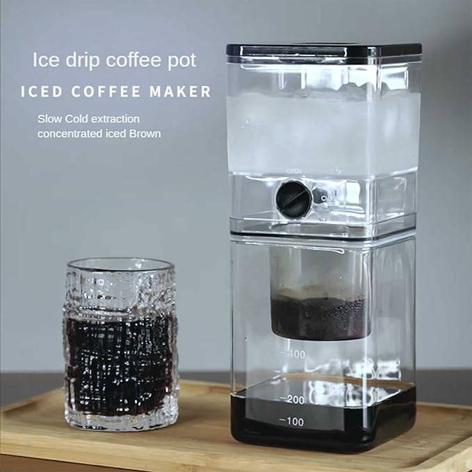 Ice Drip Coffee Pot Square Cold Brew Square Pot Coffee Teapot Coffee Maker for Kitchen Office Use