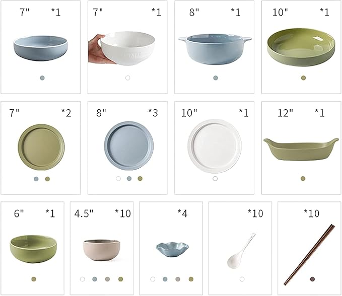 Dinnerware Sets Dish SetEuropean StyleService for 1046 Piece Colorful Porcelain Dishes SetModern Luxurious Tableware Set Dinner Gift