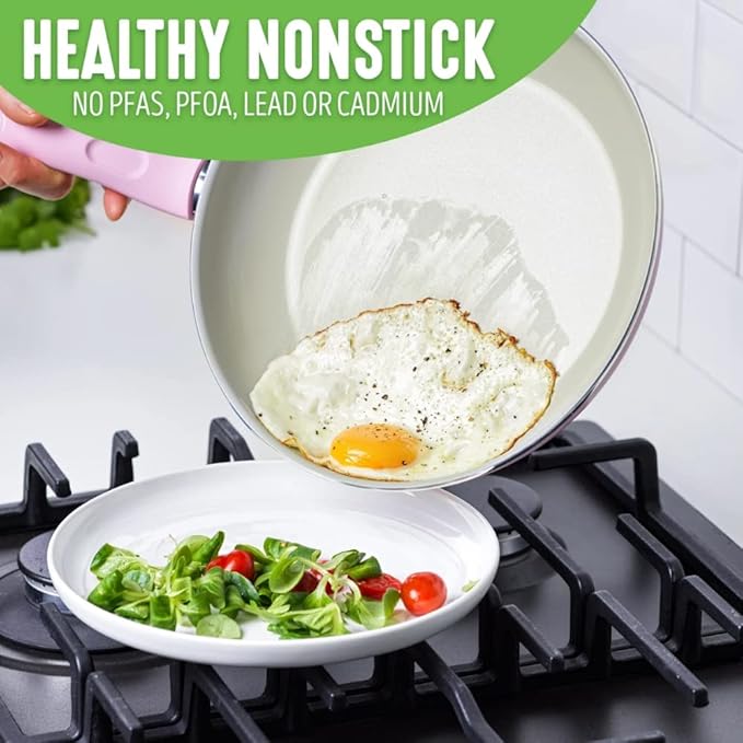 Ceramic Nonstick Cookware Pots And Pans Set 14 PieceKitchen Accessories