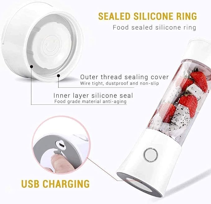 Appliances Fruit Juicer Electric USB Rechargeable Portable Blender Machine Sports Bottle Juicing Cup (Color : White)