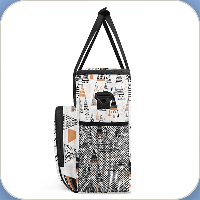Aztec Tree Coffee Maker Carrying Bag Botanic Tree Travel Storage Bag Compatible with K-Mini or K-Mini Plus Single Serve Coffee Brewer Carrying Case with Multiple Pockets &amp Shoulder Strap
