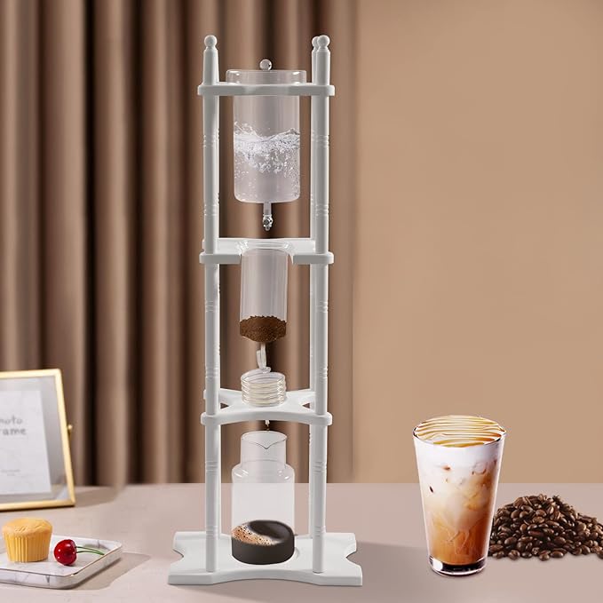 Cold Brew Maker Ice Coffee Machine With Slow Drip Technology Cold Brew Coffee Tower Makes 25 Cups-White