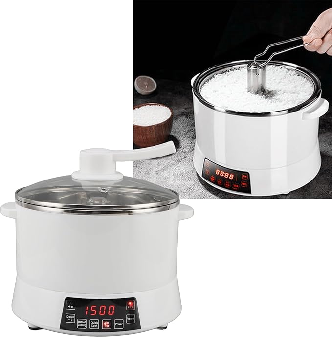 4L Large Capacity Electric Rice Cooker Stainless Steel Inner Pot with Fast Heating Speed and Sugar Removal Function 12H Delay Start Keep Warm for Family Cooking (US Plug 110V)