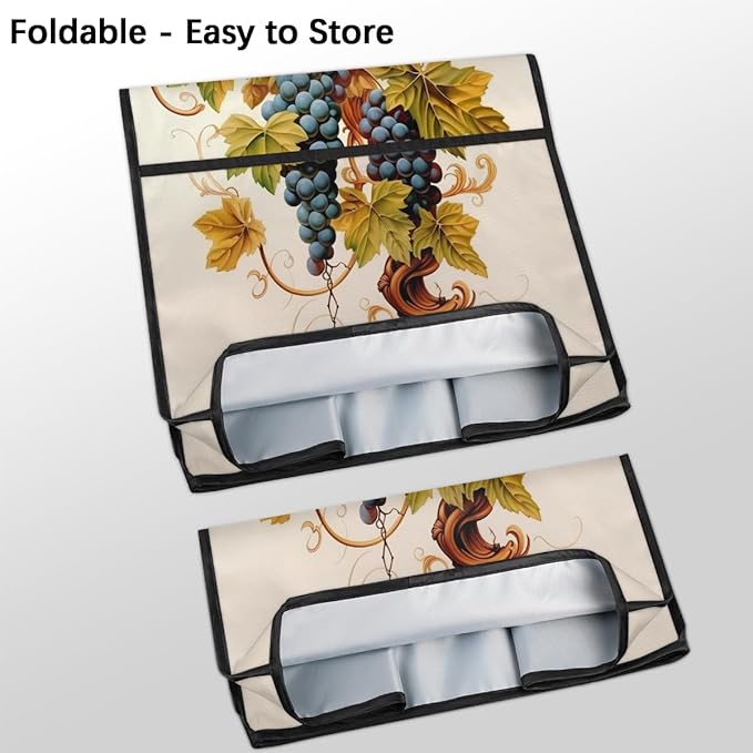 Kitchen Aid Mixer Cover Fruit Grape Leaves Stand Mixer Cover Compatible with 6-8 Quarts Stand Mixers Dust Covers with Zipper Pocket Foldable Washable Kitchen Aid Organizer Bag