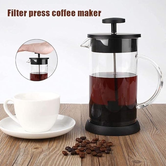 French Press Coffee Maker - Heat Resistant Glass with Filtration System Brews Coffee and Tea - Large 34 Oz Carafe Coffee Presser