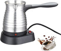 Stainless Steel Electric Turkish Coffee PotPortable Electric Turkish Coffee Maker 220v Arabic Greek Coffee Maker 500ml for Heating Coffee Tea Milk(Ribbed)