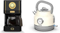 Amaste Black Coffee Maker &amp White Retro Electric Kettle Set