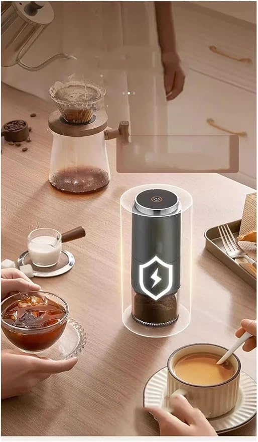 Portable Coffee Machine USB Coffee Bean Machine Electric Coffee Bean Grinder Household USB Charging Manual Portable Fully Automatic Coffee Machine Grinder for Outdoor Travel Picnic(Business Blue)
