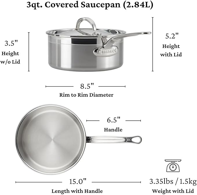 Hestan - ProBond Collection - Professional Clad Stainless Steel 10-Piece Ultimate Cookware Set Induction Cooktop Compatible