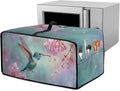 Hummingbird Flower Print Toaster Oven Dust Cover Heavy Duty Toaster Smart Oven Dust Cover with Accessory Pockets M