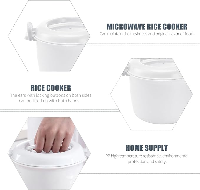 Microwave Rice Cooker Small: Microwave Steamer for Vegetables- Microwave Pressure Cooker Microwave Cookware with Lid for Rice Vegetables 7 X 7 X 5.9 Inch