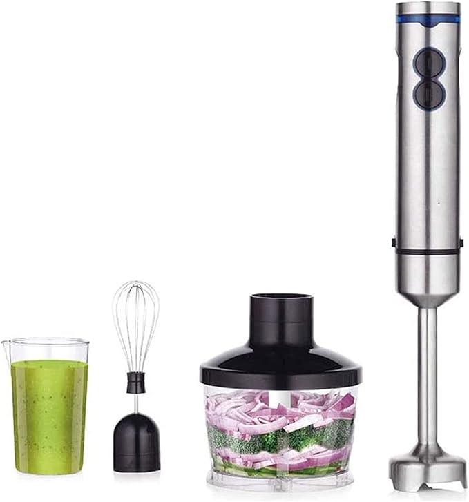 Immersion Hand Blender 700W-Stepless Speed 4-in-1 Smart Stick Blender with Mixing Beaker Milk Frother Egg Whisk for Smoothies/Sauces/Soups