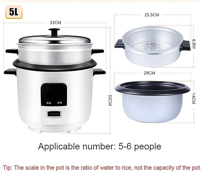 Multi-Function Rice CookerRice Cooker with Steamer Smart Insulation Mini Electric Cooker Household Multifunctional Non-Stick Cookware(5L)