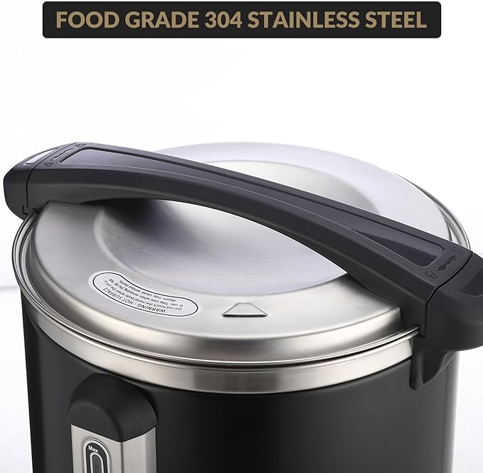 100 Cup Commercial Coffee Urn14L Large Capacity Stainless Steel Coffee Maker Electric Hot Beverage Dispenser with Automatic Temperature Control &amp Faucet for PartyCatering Business(Black)
