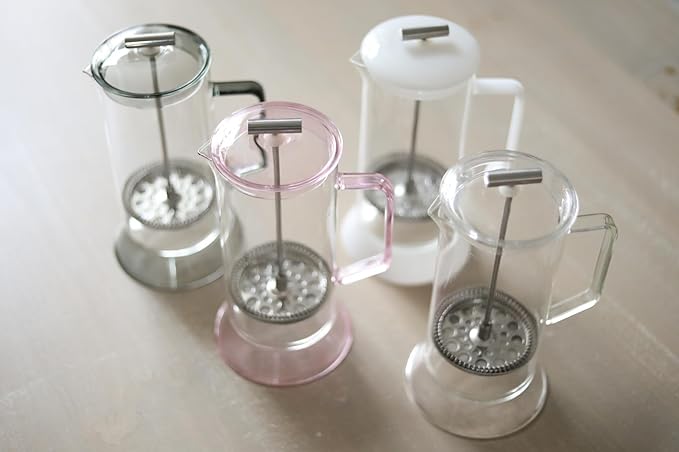 Teabloom Toulouse Borosilicate Glass Tea Press and Coffee Maker with No Plastic 24-Ounce (700 mL) - Dawn Rose
